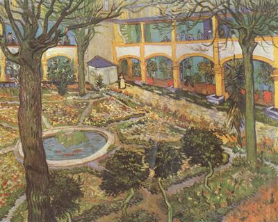 Vincent Van Gogh The Courtyard of the Hosptial at Arles (nn04) oil painting image